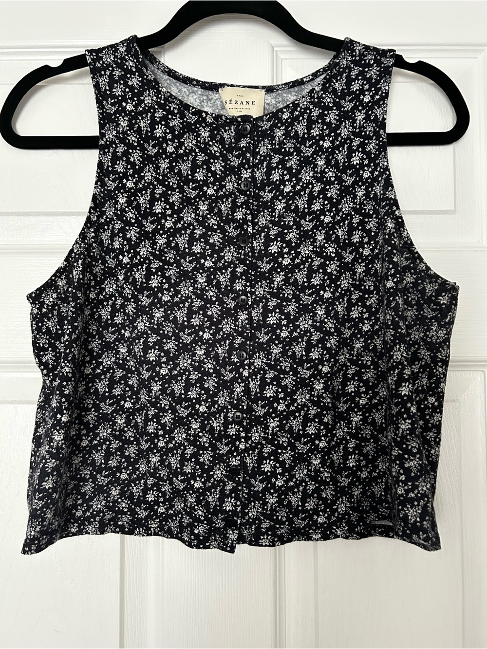 Sézane Loriane Floral Button-Front Camisole in Lanzarote Print